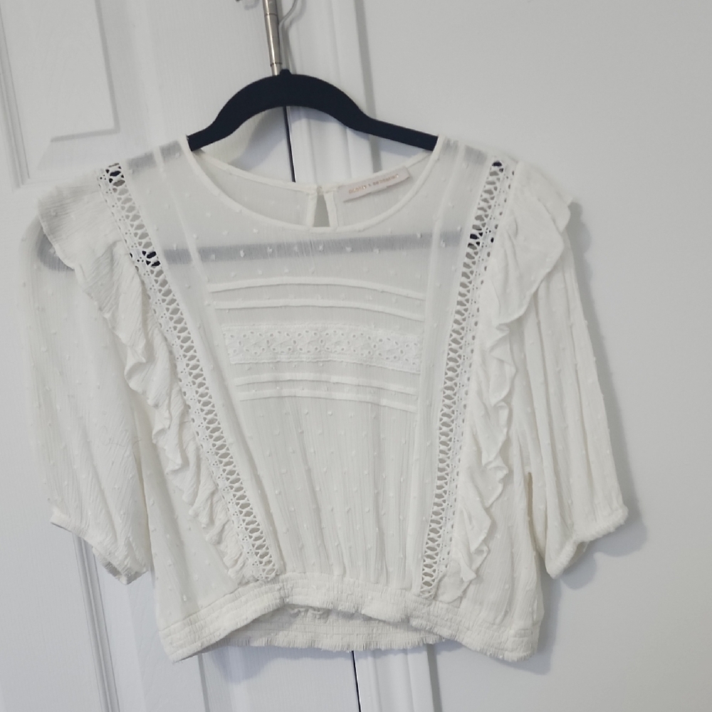 Pookie & Sebastian Ruffle Blouse Top